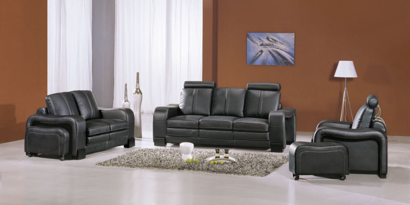 Sofagarnitur Couch 3+2+1 Set Polster Leder Sofa Wohnzimmer Sitz Garnituren