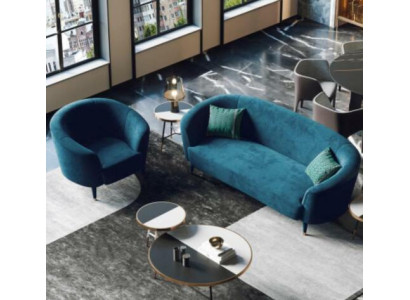 Samt 3 Sitzer Stoff Sofa Wohnlandschaft Relax Sitz Design Couch Lounge Sofas