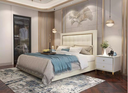 Bett Polster Design Luxus Doppel Hotel Betten Ehe 180x200cm Schlaf Zimmer Metall