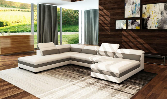 Ledersofa Couch Wohnlandschaft Ecksofa Eck Garnitur Design Modern Sofa 5127