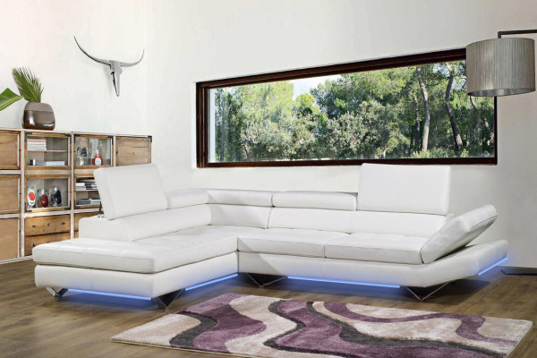 Multifunktions Ecksofa Couch Polster Eckgarnitur Leder Sofa Sofas Couchen