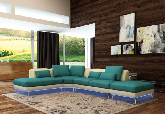 Ledersofa Couch Wohnlandschaft Ecksofa Eck Garnitur Design Modern Sofa 5111