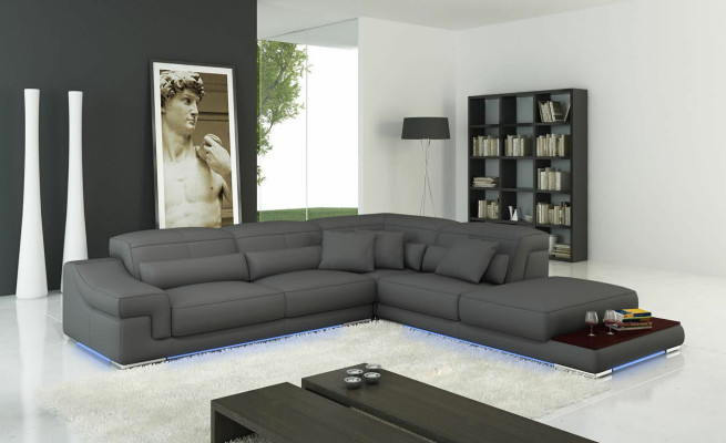 Verstellbare Leder Sitz Polster Eck Couch Sofa Garnitur L Form Sitz Ecke