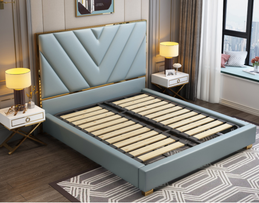 Bett Polster Design Luxus Metall Doppel Betten Hotel Ehe Schlaf Zimmer