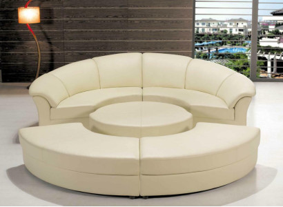 Runde xxl polster wohnlandschaft couch rund eck sofa ledersofa sitz eck garnitur