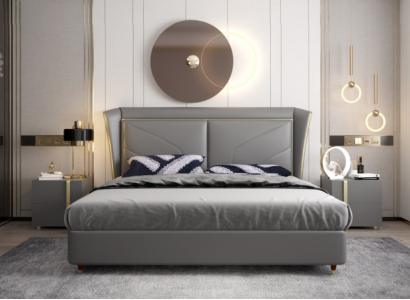 Bett Polster Design Luxus Doppel Hotel Betten Ehe Leder 180x200cm