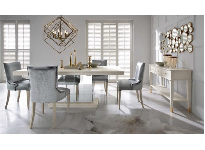 Tisch Säulen Esszimmer Tisch Essgarnitur Esstisch Stuhl Essgruppe Stühle 6tlg.