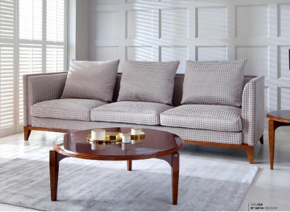 Garnitur Sofa 3 Sitzer Couchtisch Sofas Dreisitzer Stoff Tisch Luxus Modern 2tlg