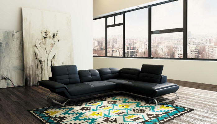 Multifunktion Couch Ecksofa Medien TV Sofa Couch Ledersofa Wohnlandschaft LForm