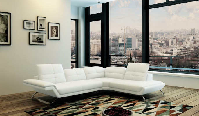 Multifunktion Couch Ecksofa Medien TV Sofa Couch Ledersofa Wohnlandschaft LForm