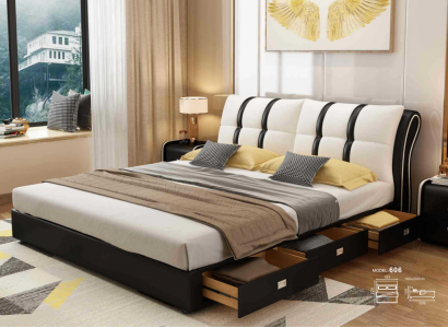 Designer Bett Schlafzimmer Betten Textil Hotel Luxus Polster Sitz Stoff Italien