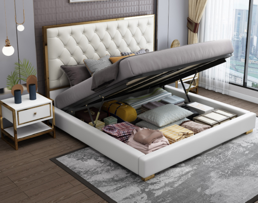 Designer Bett Schlafzimmer Betten Hotel Leder Luxus Polster Sitz Bettgestell