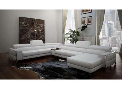 Multifunktion Couch Ecksofa Medien TV Sofa Couch Ledersofa Wohnlandschaft UForm