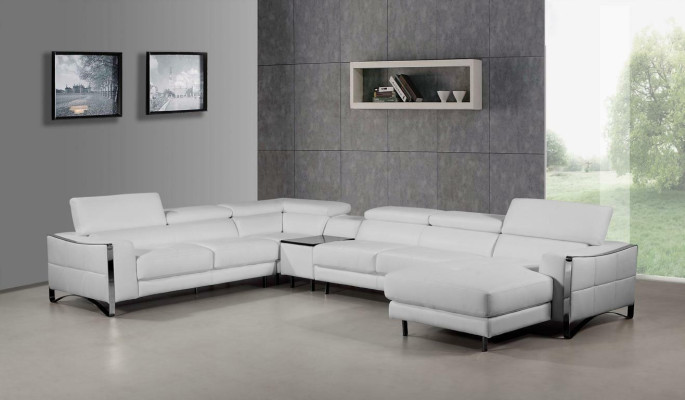 Multifunktion Couch Ecksofa Medien TV Sofa Couch Ledersofa Wohnlandschaft UForm