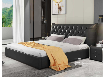 Designer Doppelbett Bett Betten Schlafzimmer Leder Luxus Hotel Polster