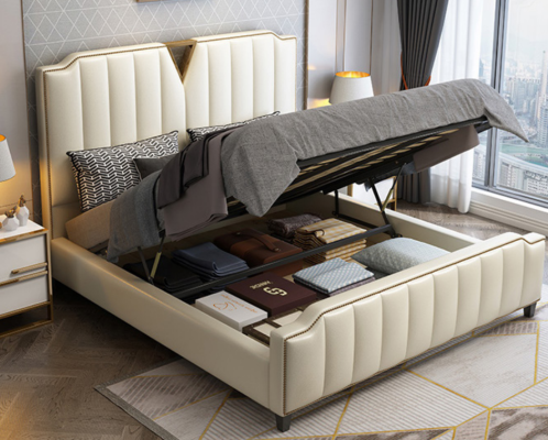 Designer Bett 180x200 Leder Hotel Metall Betten Deko Doppel Schlaf Zimmer