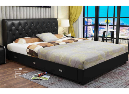 Chesterfield Designer Bett Schlafzimmer Textil Leder Polster Italienische