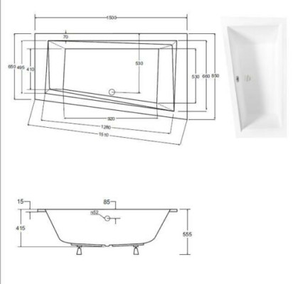 Badewanne Eck Bade Wannne Badezimmer Einbau Wannen Acryl Design