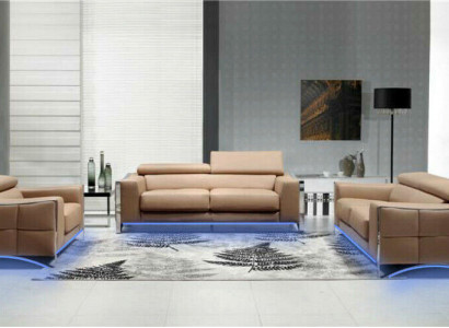 Sofagarnitur Leder Sofa Set 3+2 (ohne Sessel) Couch Sitz Polster Garnitur 1504