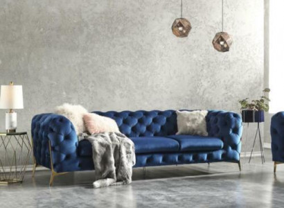 Chesterfield Textil Sofa Polster Sitz Couch Big XXL 3 Sitzer Stoff Couchen 