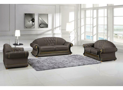 Klassische Designer 3 Sitzer Chesterfield Leder Couch Polster Sitz ohne 2+1 Neu