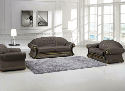 Klassische Designer 3 Sitzer Chesterfield Leder Couch Polster Sitz ohne 2+1 Neu