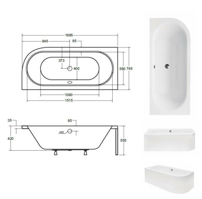 Badezimmer Unförmige Eck Badewannen Wannen Weiß Eckwanne