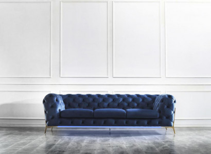 Chesterfield Sitz Textil Stoff 2 Sitzer Wohnzimmer Couch Sofa Polster Garnitur