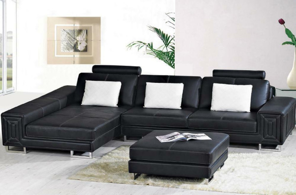 Wohnlandschaft Designer Sofa Couch Polster Leder Sofas Eck Ecke Sitz LForm Genov