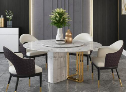 Runder Luxus Tisch Design Tische Rund Stein Möbel Esszimmer Esstische Modern Neu