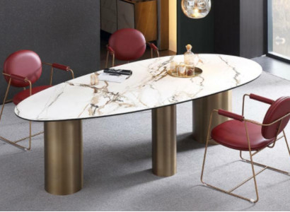 Esszimmer Möbel Edelstahl Oval Esstisch Tisch Design Tische Luxus Möbel Rund Neu