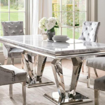 Esstisch Moderne Esszimmer Wohnzimmer Küche Design Tisch Metall