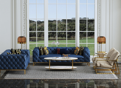 Komplett Set Sofagarnitur 3 2 1 1 Sitzer Luxus Designer 4tlg. Ledersofa