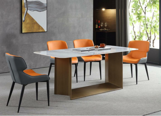 Luxus Tische Esstisch Edelstahl Möbel Säule Tisch Marmor Stil Esstische Metall