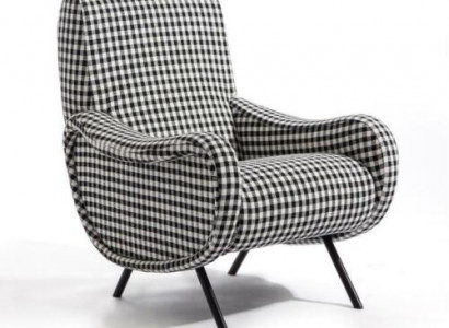 Designer Lehn Stuhl Polster Sofa 1Sitzer Edelstahl mit Textil Sessel