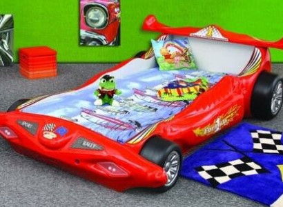 BETT MIT MATRATZE KINDERBETT AUTOBETT KINDERZIMMER FARBAUSWAHL RENNWAGEN