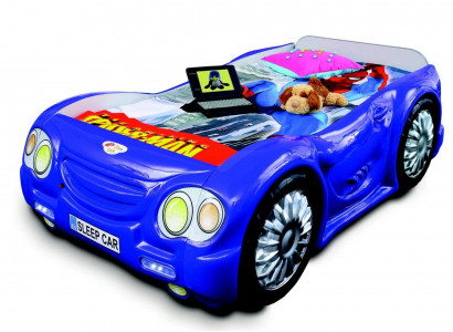 Rennwagen Auto Bett mit Matratze Kinderbett Autobett Kinderzimmer Blau