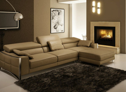 Design Ledersofa Sofa Couch Polster Ecke Sitz Dekor Garnitur Wohnlandschaft