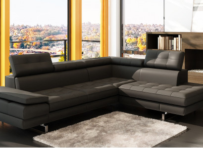 Design Ledersofa Sofa Couch Polster Ecke Sitz Garnitur Wohnlandschaft