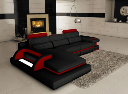 Design Polster Ecke Ledersofa Sofa Couch Sitz Garnitur Wohnlandschaft