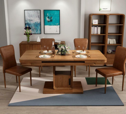 Tisch Luxus Tische Moderne Esszimmer Möbel Esstische Holz Holztische Braun Weiß