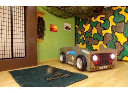 Kinderbett Jugendbett Bett Betten Jeep Auto Fahrzeug BETT + MATRATZE Neu