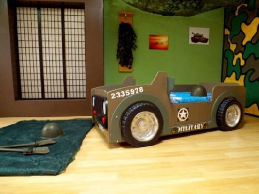 Kinderbett Jugendbett Bett Betten Jeep Auto Fahrzeug BETT + MATRATZE Neu
