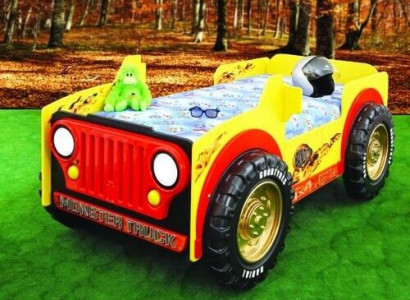 Kinderbett Kinderbett JEEP ABS Bett Betten Auto Jugendbett Fahrzeug Matratze Neu