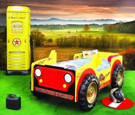 Kinderbett Kinderbett JEEP ABS Bett Betten Auto Jugendbett Fahrzeug Matratze Neu
