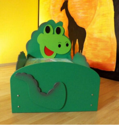 Kinderbett Jugendbett Bett Betten mit Matratze mit Tiermotiv Schlafbett Dino