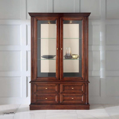 Vitrine Schränke Möbel Klassischer Stil Vitrinen Wohnzimmer Anrichte Glas Holz