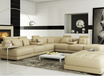 Big Sofa Ledersofa Couch Wohnlandschaft L Form Polster Garnitur Ecksofa