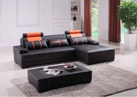 Designer Polster Ledersofa Couch L-Form Modern Sofa Sofas Couchen