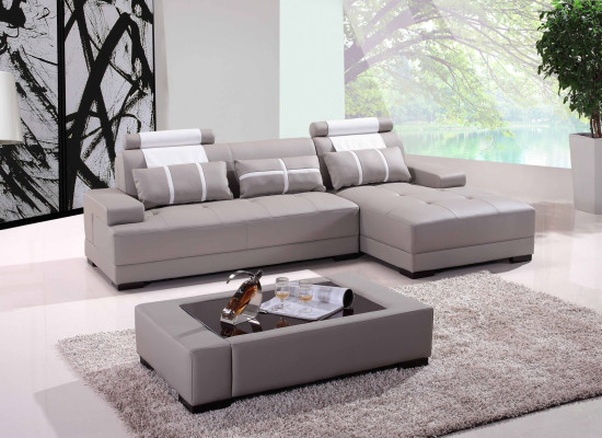 Designer Polster Ledersofa Couch L-Form Modern Sofa Sofas Couchen